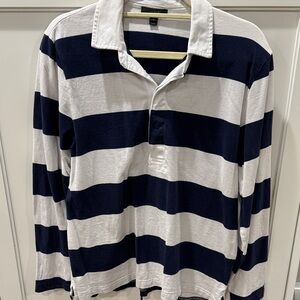 J. Crew Navy and White Striped Long Sleeve Tee
